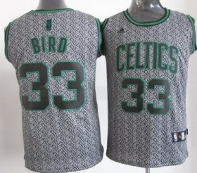 Wholesale Cheap Boston Celtics #33 Larry Bird Gray Static Fashion Jersey