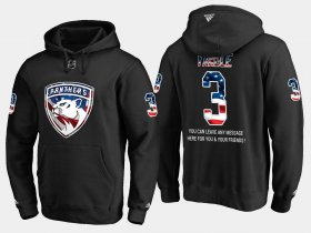 Wholesale Cheap Panthers #3 Keith Yandle NHL Banner Wave Usa Flag Black Hoodie