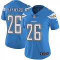 Wholesale Cheap Nike Chargers #26 Casey Hayward Electric Blue Alternate Women's Stitched NFL Vapor Untouchable Limited Jersey