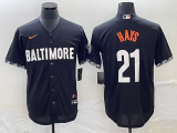 Wholesale Cheap Men's Baltimore Orioles #21 Austin Hays Black 2023 City Connect Cool Base Stitched Jersey