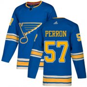 Wholesale Cheap Adidas Blues #57 David Perron Blue Alternate Authentic Stitched Youth NHL Jersey
