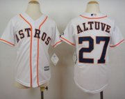 Wholesale Cheap Astros #27 Jose Altuve White Cool Base Stitched Youth MLB Jersey