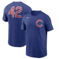 Wholesale Cheap Chicago Cubs Nike Jackie Robinson Day Team 42 T-Shirt Royal
