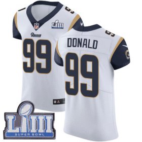 Wholesale Cheap Nike Rams #99 Aaron Donald White Super Bowl LIII Bound Men\'s Stitched NFL Vapor Untouchable Elite Jersey