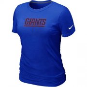 Wholesale Cheap Women's Nike New York Giants Authentic Logo T-Shirt Blue
