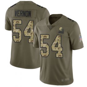 Wholesale Cheap Nike Browns #54 Olivier Vernon Olive/Camo Men\'s Stitched NFL Limited 2017 Salute To Service Jersey