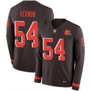 Wholesale Cheap Nike Browns #54 Olivier Vernon Brown Team Color Men's Stitched NFL Limited Therma Long Sleeve Jersey