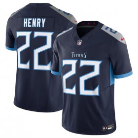 Wholesale Cheap Men\'s Tennessee Titans #22 Derrick Henry Navy 2023 F.U.S.E Vapor Untouchable Stitched Jersey
