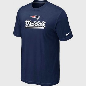 Wholesale Cheap Nike New England Patriots Authentic Logo NFL T-Shirt Midnight Blue