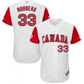 Wholesale Cheap Team Canada #33 Justin Morneau White 2017 World MLB Classic Authentic Stitched MLB Jersey