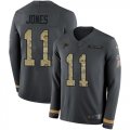 Wholesale Cheap Nike Falcons #11 Julio Jones Anthracite Salute to Service Youth Stitched NFL Limited Therma Long Sleeve Jersey