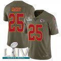 Wholesale Cheap Nike Chiefs #25 LeSean McCoy Olive Super Bowl LIV 2020 Men's Stitched NFL Limited 2017 Salute To Service Jersey