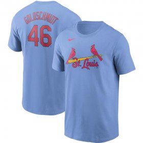 Wholesale Cheap St. Louis Cardinals #46 Paul Goldschmidt Nike Name & Number T-Shirt Light Blue