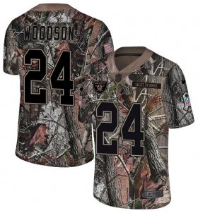 Wholesale Cheap Nike Raiders #24 Charles Woodson Camo Men\'s Stitched NFL Limited Rush Realtree Jersey