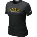 Wholesale Cheap Women's Nike Pittsburgh Steelers Sideline Legend Authentic Font T-Shirt Black
