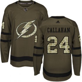Wholesale Cheap Adidas Lightning #24 Ryan Callahan Green Salute to Service Stitched Youth NHL Jersey