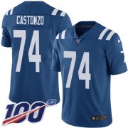Wholesale Cheap Nike Colts #74 Anthony Castonzo Royal Blue Team Color Men's Stitched NFL 100th Season Vapor Untouchable Limited Jersey