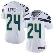 Wholesale Cheap Nike Seahawks #24 Marshawn Lynch White Women's Stitched NFL Vapor Untouchable Limited Jersey