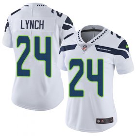 Wholesale Cheap Nike Seahawks #24 Marshawn Lynch White Women\'s Stitched NFL Vapor Untouchable Limited Jersey