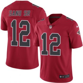 Wholesale Cheap Nike Falcons #12 Mohamed Sanu Sr Red Men\'s Stitched NFL Limited Rush Jersey