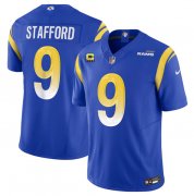 Wholesale Cheap Men's Los Angeles Rams #9 Matthew Stafford Blue 2023 F.U.S.E. With 4-Star C Patch Vapor Untouchable Limited Football Stitched Jersey
