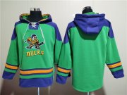 Wholesale Cheap Men's Anaheim Ducks Blank Green Ageless Must-Have Lace-Up Pullover Hoodie
