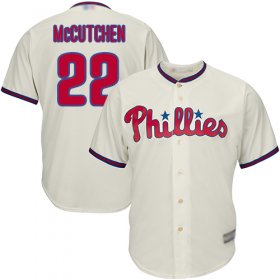 Wholesale Cheap Phillies #22 Andrew McCutchen Cream Cool Base Stitched Youth MLB Jersey