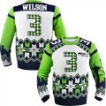Wholesale Cheap Nike Seahawks #3 Russell Wilson White Men's Ugly Sweater