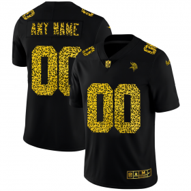 Wholesale Cheap Minnesota Vikings Custom Men\'s Nike Leopard Print Fashion Vapor Limited NFL Jersey Black