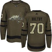 Wholesale Cheap Adidas Capitals #70 Braden Holtby Green Salute to Service Stitched Youth NHL Jersey