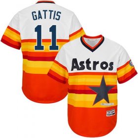 Wholesale Cheap Astros #11 Evan Gattis White/Orange Cooperstown Stitched Youth MLB Jersey