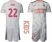 Wholesale Cheap Youth 2021-2022 Club Real Madrid home white 22 Adidas Soccer Jersey