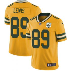 Wholesale Cheap Nike Packers #89 Marcedes Lewis Yellow Men\'s 100th Season Stitched NFL Limited Rush Jersey