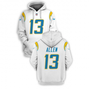 Wholesale Cheap Men's Los Angeles Chargers #13 Keenan Allen White 2021 Pullover Hoodie