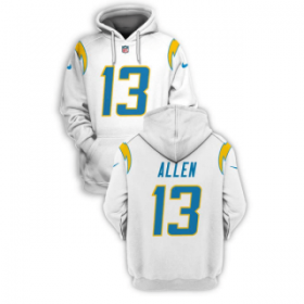Wholesale Cheap Men\'s Los Angeles Chargers #13 Keenan Allen White 2021 Pullover Hoodie