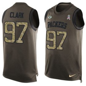 Wholesale Cheap Nike Packers #97 Kenny Clark Green Men\'s Stitched NFL Limited Salute To Service Tank Top Jersey