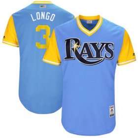 Wholesale Cheap Rays #3 Evan Longoria Light Blue \"Longo\" Players Weekend Authentic Stitched MLB Jersey