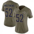 Wholesale Cheap Nike Rams #52 Clay Matthews Olive Women's Stitched NFL Limited 2017 Salute to Service Jersey