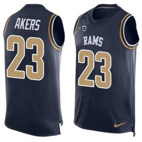 Wholesale Cheap Nike Rams #23 Cam Akers Navy Blue Team Color Men\'s Stitched NFL Limited Tank Top Jersey