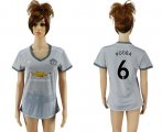 Wholesale Cheap Women's Manchester United #6 Pogba Sec Away Soccer Club Jersey