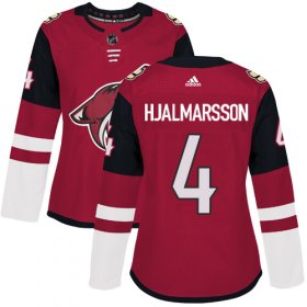 Wholesale Cheap Adidas Coyotes #4 Niklas Hjalmarsson Maroon Home Authentic Women\'s Stitched NHL Jersey