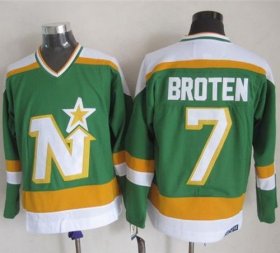 Wholesale Cheap Stars #7 Neal Broten Stitched Green CCM Throwback NHL Jersey
