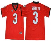 Wholesale Cheap Men's Georgia Bulldogs #3 Todd Gurley II Red Limited 2017 College Football Stitched Nike NCAA Jersey