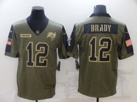 Wholesale Cheap Men\'s Tampa Bay Buccaneers #12 Tom Brady Nike Olive 2021 Salute To Service Limited Player Jersey