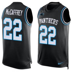 Wholesale Cheap Nike Panthers #22 Christian McCaffrey Black Team Color Men\'s Stitched NFL Limited Tank Top Jersey
