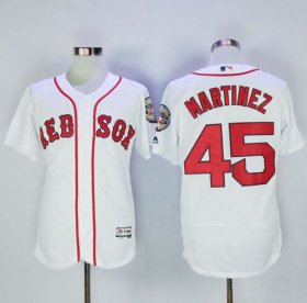 Wholesale Cheap Red Sox #45 Pedro Martinez White Flexbase Authentic Collection Stitched MLB Jersey