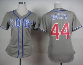 Wholesale Cheap Cubs #44 Anthony Rizzo Grey Alternate Road Women\'s Stitched MLB Jersey
