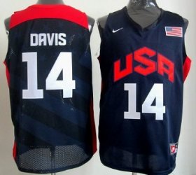Wholesale Cheap 2012 Olympics Team USA #14 Anthony Davis Revolution 30 Swingman Blue Jersey
