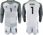 Wholesale Cheap Germany #1 Neuer Grey Goalkeeper Long Sleeves Soccer Country Jersey