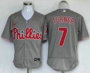 Cheap Men's Philadelphia Phillies #7 Trea Turner Grey Stitched MLB Flex Base Nike Jersey